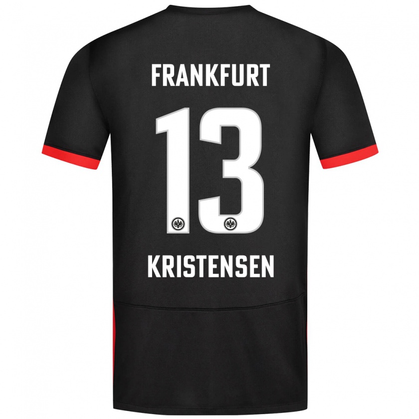 Kandiny Gyermek Rasmus Kristensen #13 Fekete Idegenbeli Jersey 2024/25 Mez Póló Ing