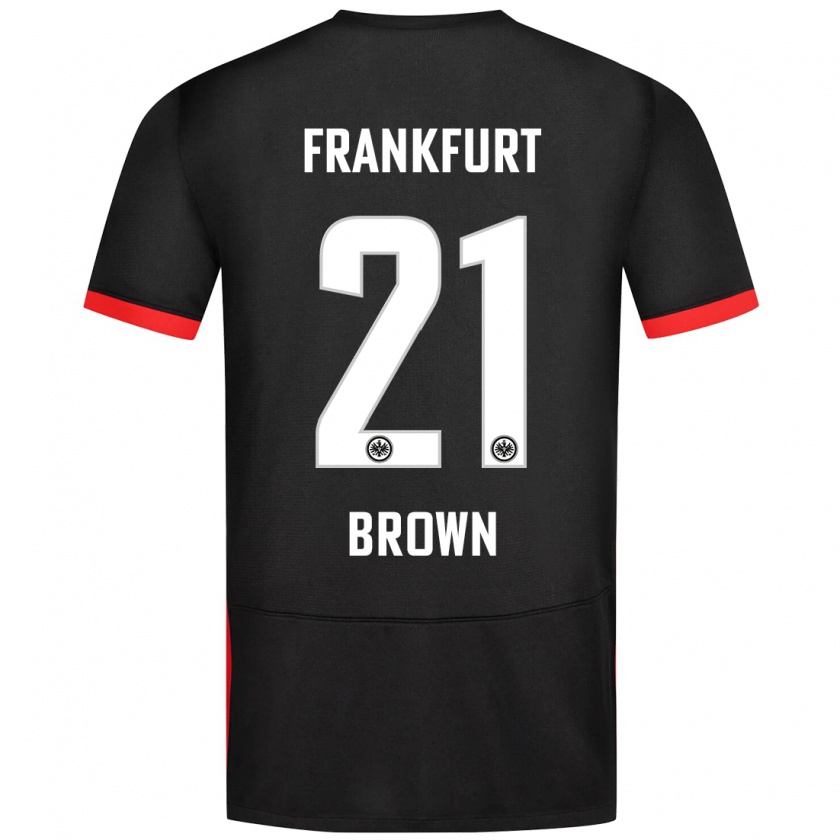 Kandiny Gyermek Nathaniel Brown #21 Fekete Idegenbeli Jersey 2024/25 Mez Póló Ing