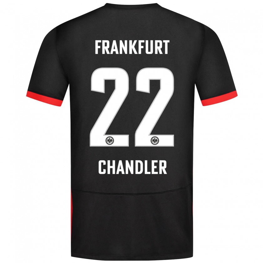 Kandiny Gyermek Timothy Chandler #22 Fekete Idegenbeli Jersey 2024/25 Mez Póló Ing