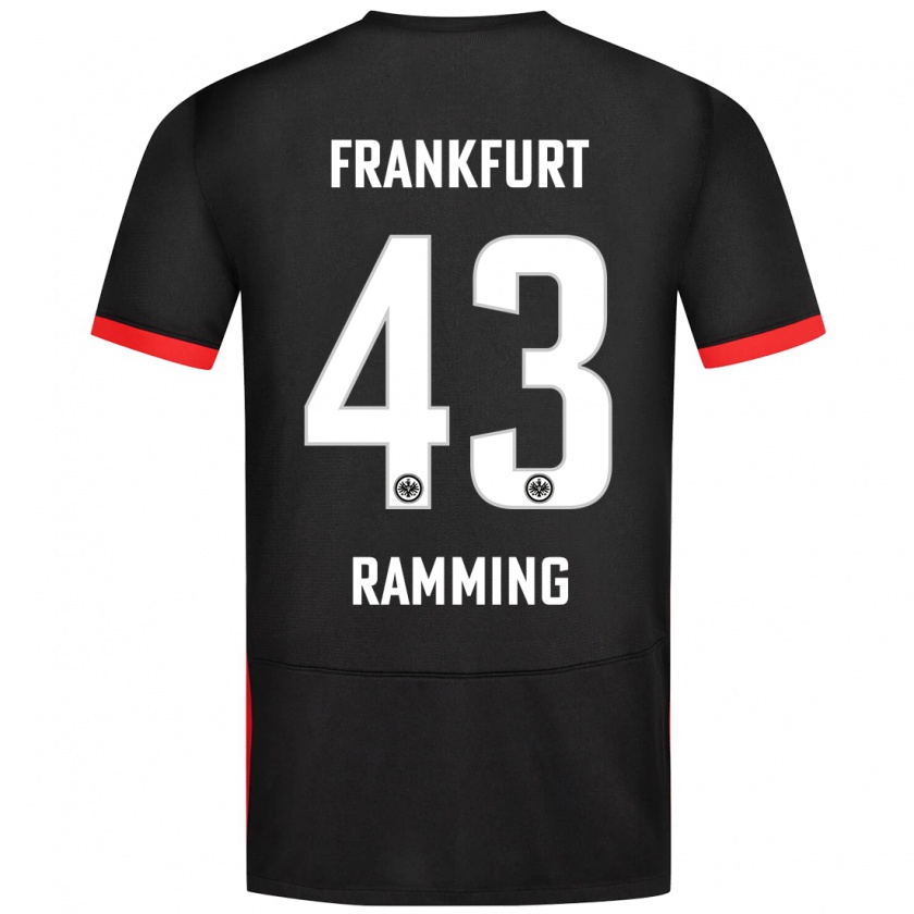 Kandiny Gyermek Nils Ramming #43 Fekete Idegenbeli Jersey 2024/25 Mez Póló Ing