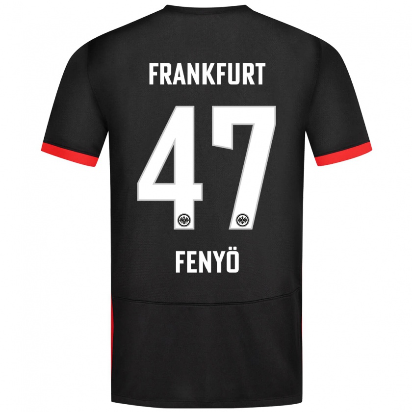 Kandiny Gyermek Noah Fenyő #47 Fekete Idegenbeli Jersey 2024/25 Mez Póló Ing