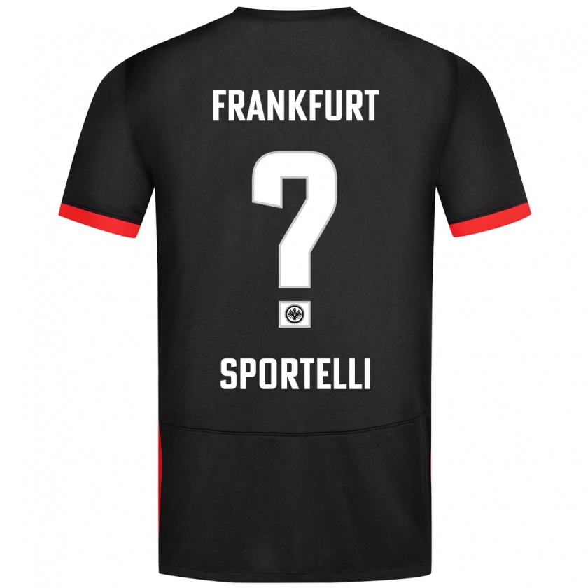 Kandiny Gyermek Flavio Sportelli #0 Fekete Idegenbeli Jersey 2024/25 Mez Póló Ing