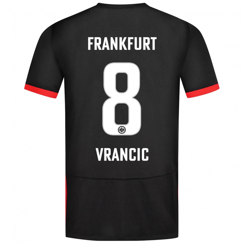 Kandiny Gyermek Mario Vrancic #8 Fekete Idegenbeli Jersey 2024/25 Mez Póló Ing