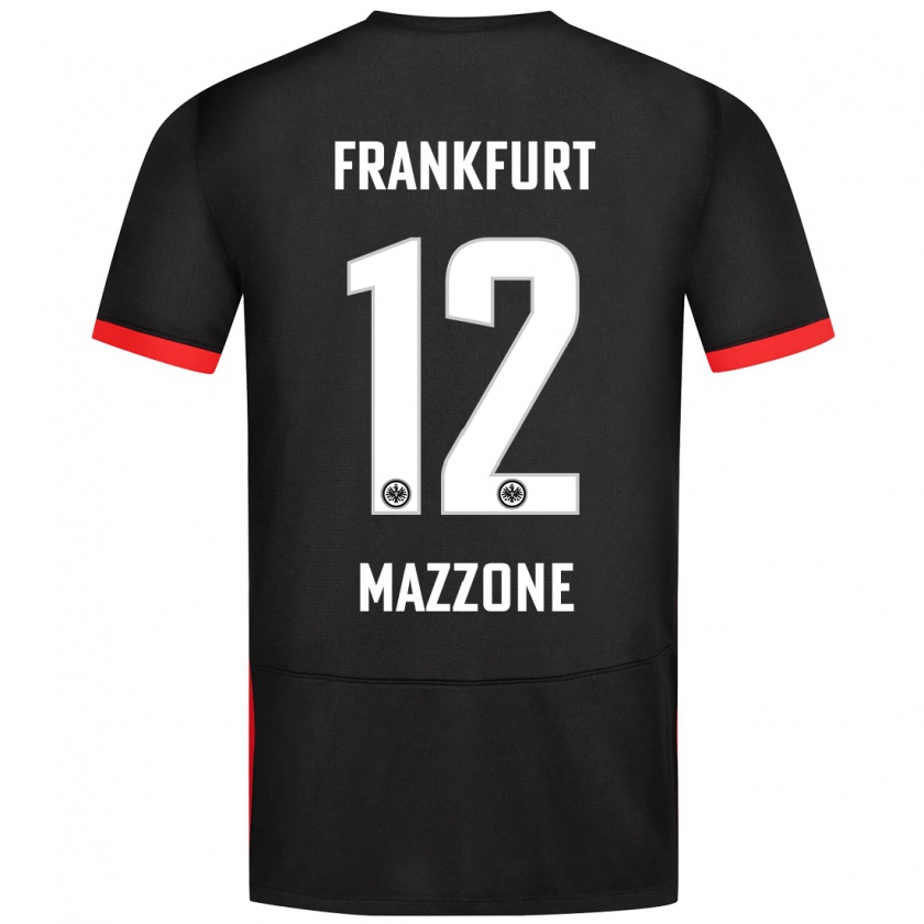 Kandiny Gyermek Matteo Mazzone #12 Fekete Idegenbeli Jersey 2024/25 Mez Póló Ing