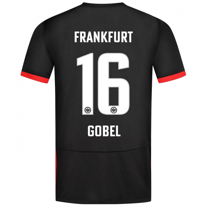 Kandiny Gyermek Marlon Göbel #16 Fekete Idegenbeli Jersey 2024/25 Mez Póló Ing