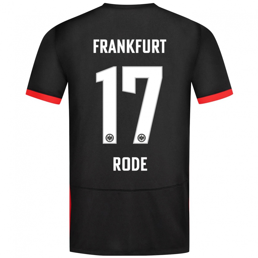 Kandiny Gyermek Sebastian Rode #17 Fekete Idegenbeli Jersey 2024/25 Mez Póló Ing