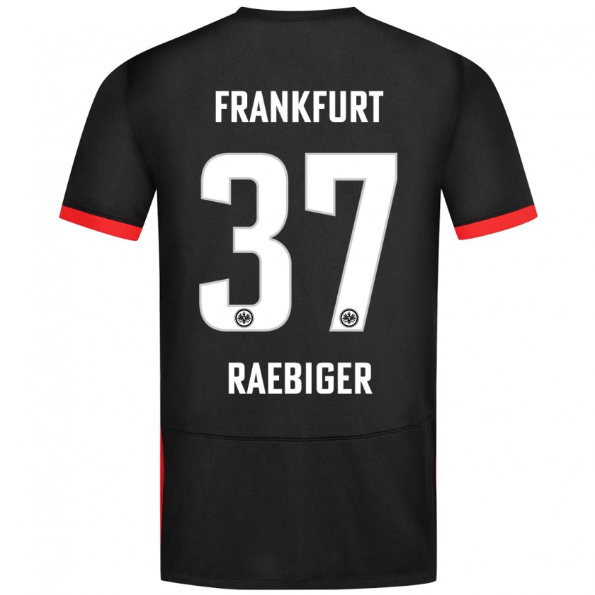 Kandiny Gyermek Sidney Raebiger #37 Fekete Idegenbeli Jersey 2024/25 Mez Póló Ing