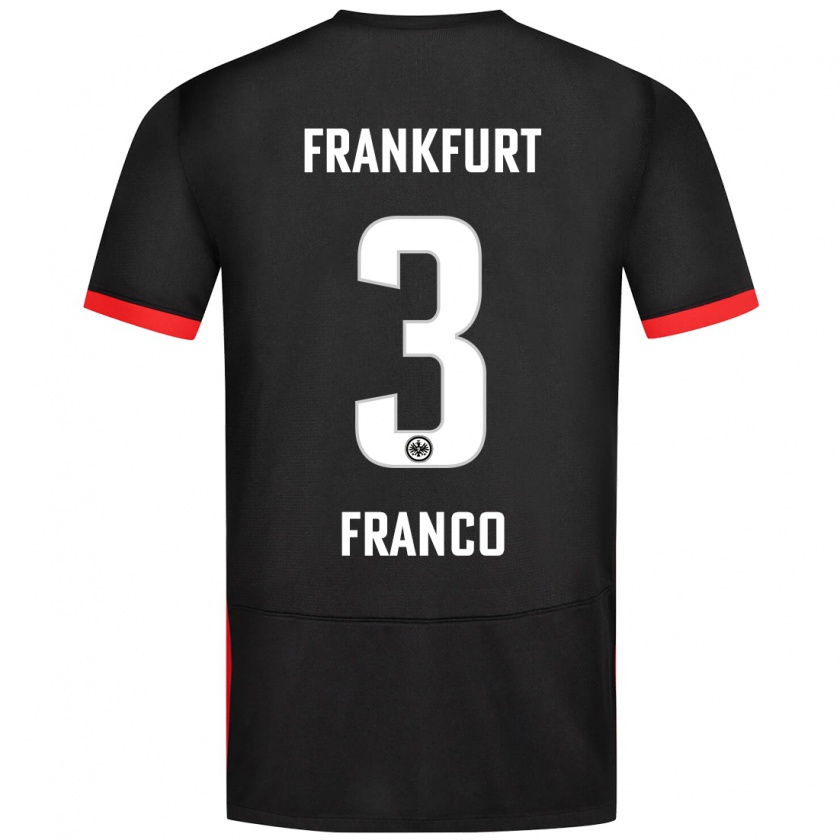 Kandiny Gyermek Giuseppe Franco #3 Fekete Idegenbeli Jersey 2024/25 Mez Póló Ing