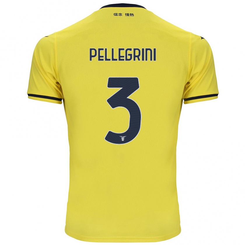 Kandiny Gyermek Luca Pellegrini #3 Sárga Idegenbeli Jersey 2024/25 Mez Póló Ing