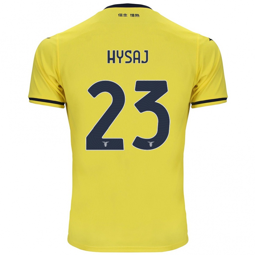 Kandiny Gyermek Elseid Hysaj #23 Sárga Idegenbeli Jersey 2024/25 Mez Póló Ing