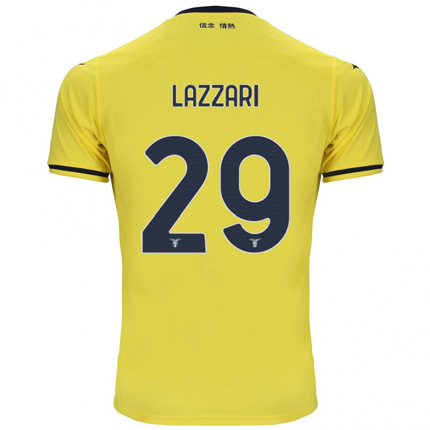 Kandiny Gyermek Manuel Lazzari #29 Sárga Idegenbeli Jersey 2024/25 Mez Póló Ing