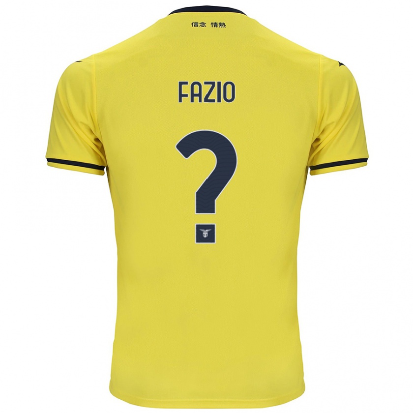 Kandiny Gyermek Francesco Fazio #0 Sárga Idegenbeli Jersey 2024/25 Mez Póló Ing