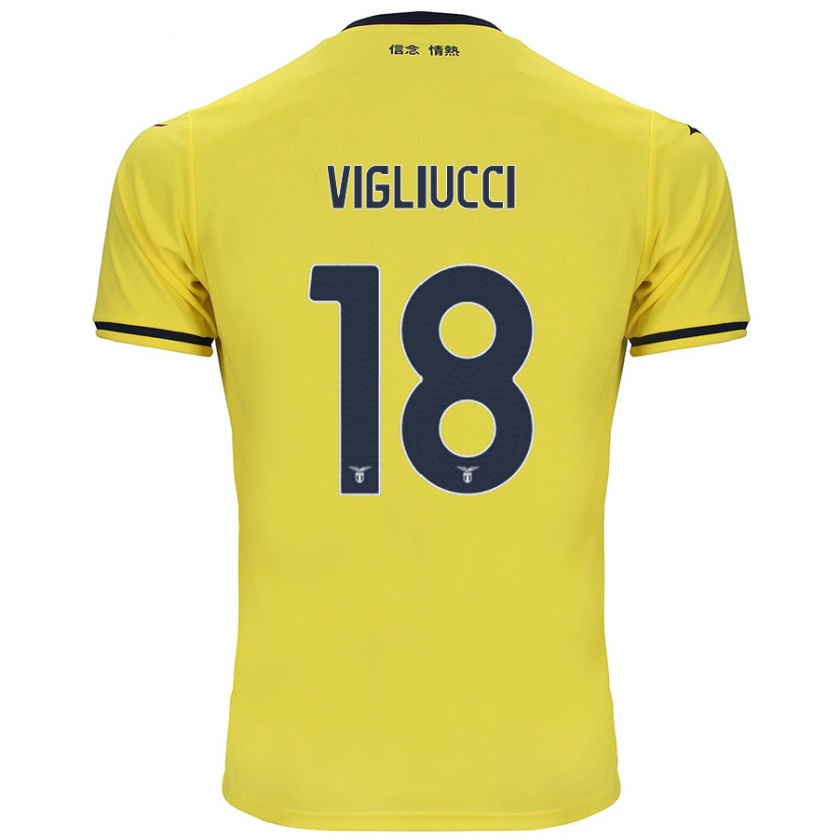 Kandiny Gyermek Chiara Vigliucci #18 Sárga Idegenbeli Jersey 2024/25 Mez Póló Ing