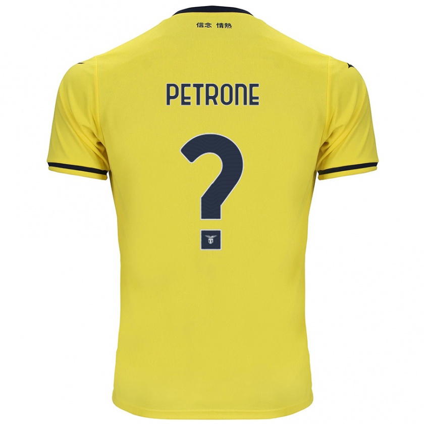 Kandiny Gyermek Pierfrancesco Petrone #0 Sárga Idegenbeli Jersey 2024/25 Mez Póló Ing