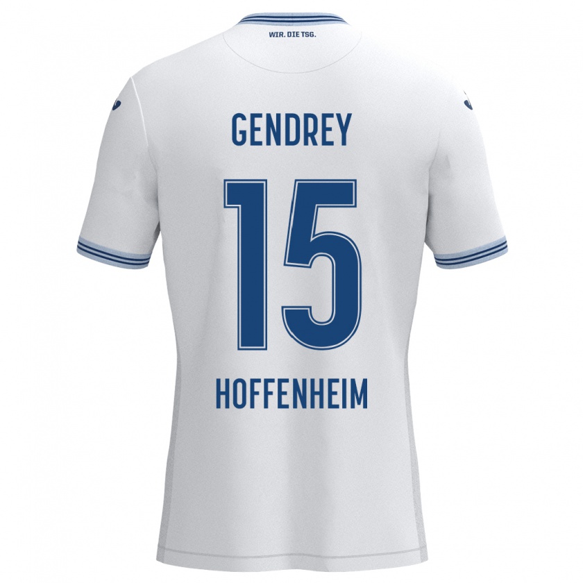 Kandiny Gyermek Valentin Gendrey #15 Fehér Fekete Idegenbeli Jersey 2024/25 Mez Póló Ing