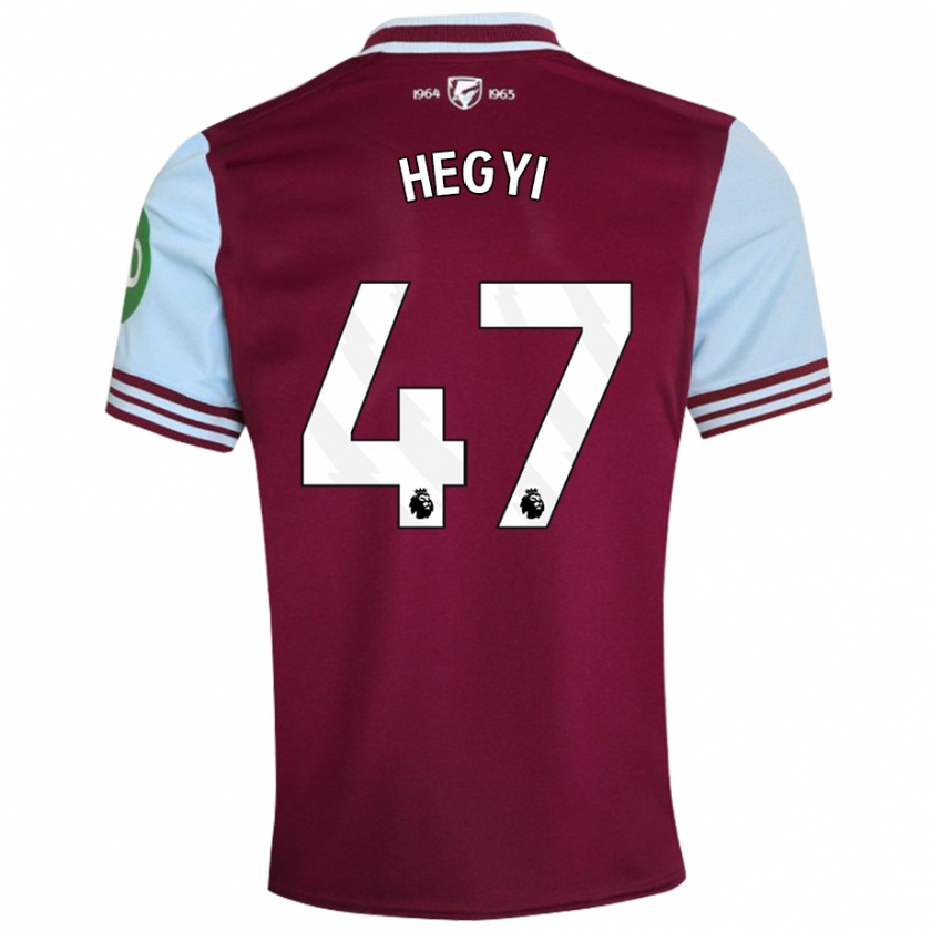 Kandiny Férfi Krisztian Hegyi #47 Sötétvörös Hazai Jersey 2024/25 Mez Póló Ing