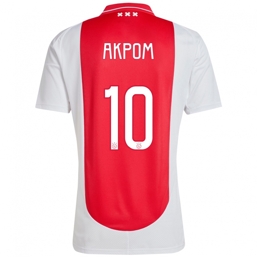 Kandiny Férfi Chuba Akpom #10 Piros Fehér Hazai Jersey 2024/25 Mez Póló Ing