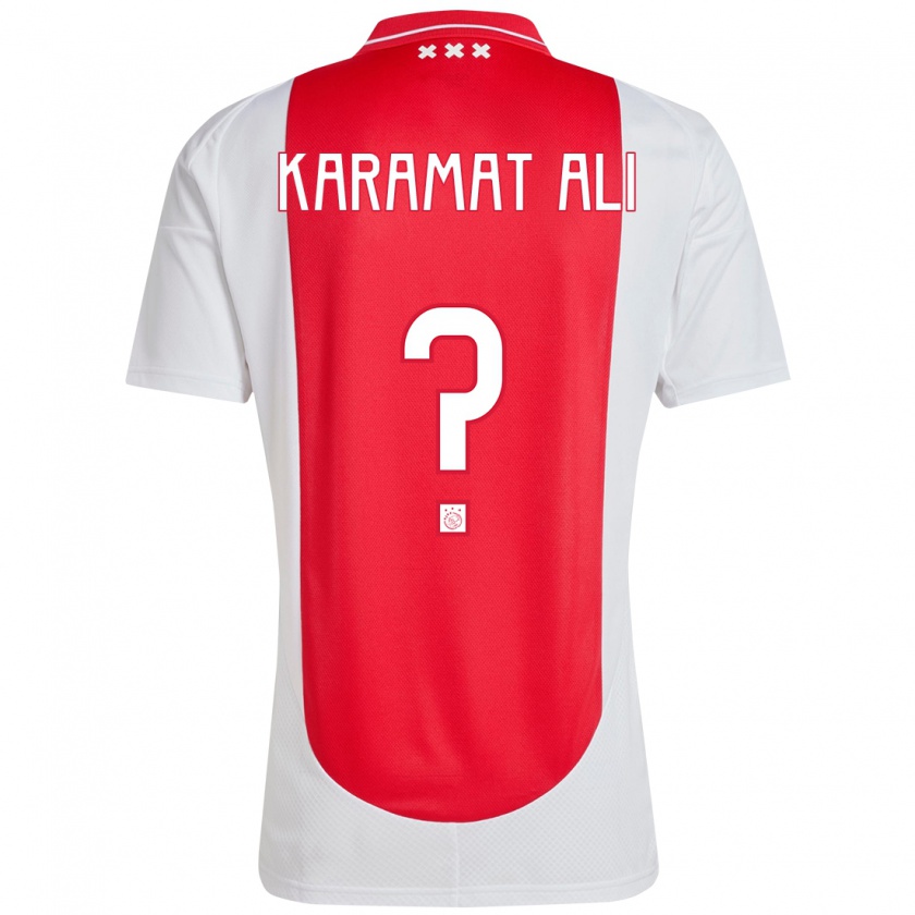 Kandiny Férfi Yaïr Karamat Ali #0 Piros Fehér Hazai Jersey 2024/25 Mez Póló Ing