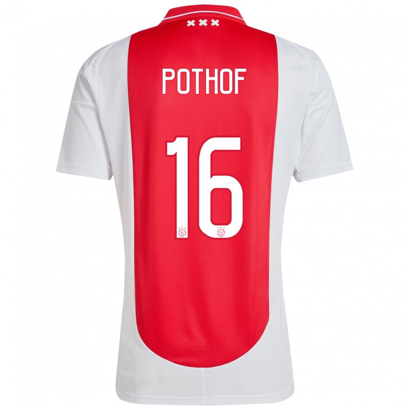 Kandiny Férfi Isa Pothof #16 Piros Fehér Hazai Jersey 2024/25 Mez Póló Ing