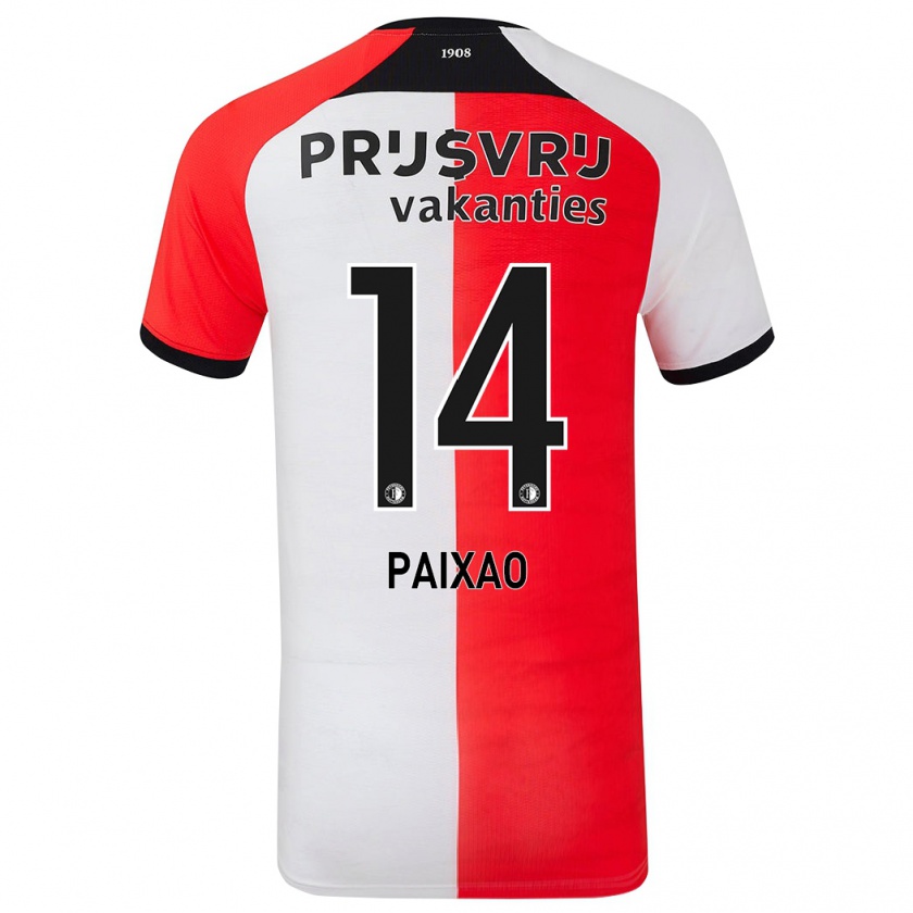 Kandiny Férfi Igor Paixão #14 Piros Fehér Hazai Jersey 2024/25 Mez Póló Ing