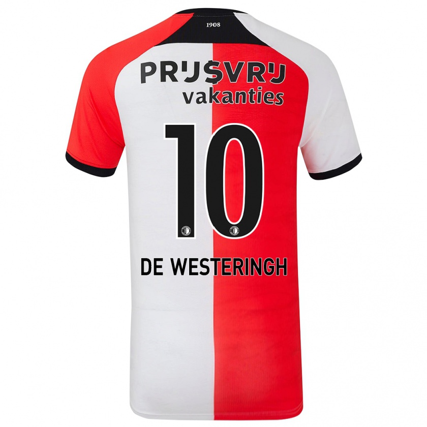 Kandiny Férfi Kirsten Van De Westeringh #10 Piros Fehér Hazai Jersey 2024/25 Mez Póló Ing