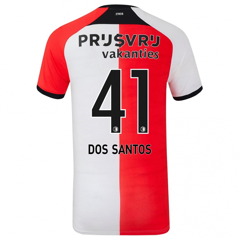 Kandiny Férfi Giuliany Ben-David Dos Santos #41 Piros Fehér Hazai Jersey 2024/25 Mez Póló Ing