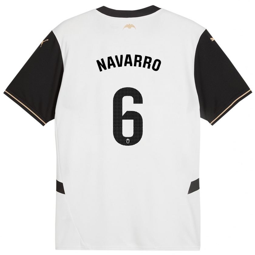 Kandiny Férfi Javi Navarro #6 Fehér Fekete Hazai Jersey 2024/25 Mez Póló Ing