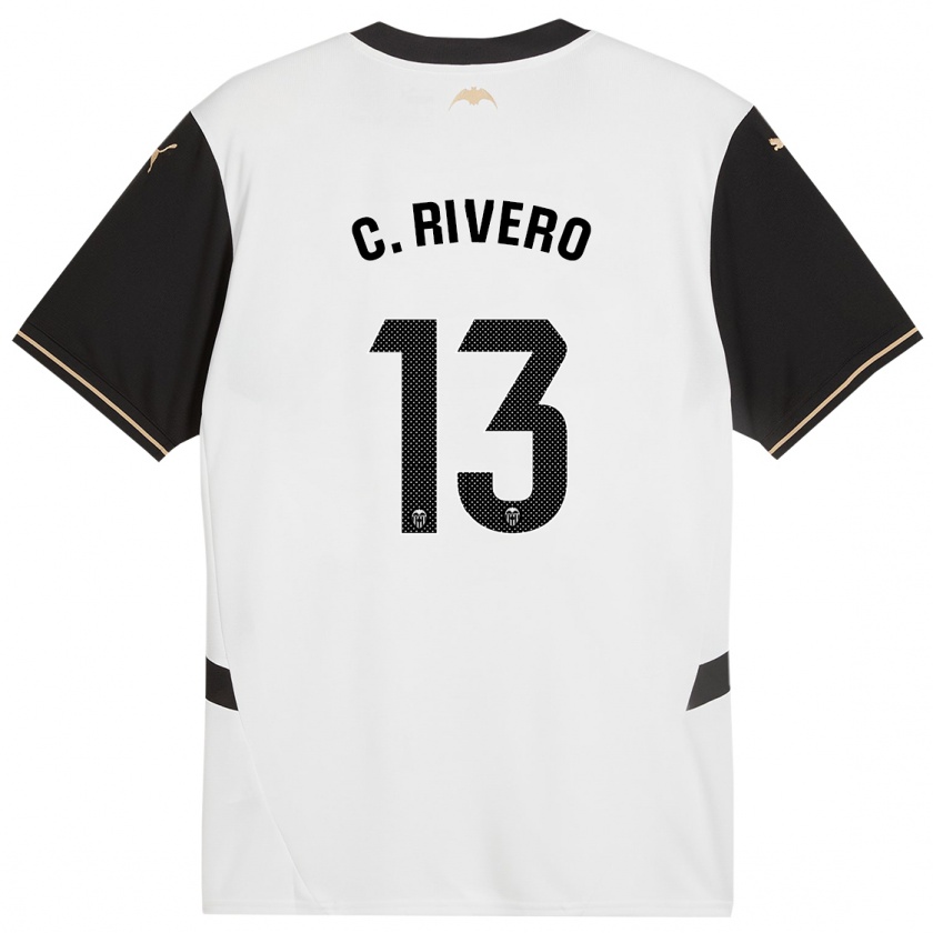 Kandiny Férfi Cristian Rivero #13 Fehér Fekete Hazai Jersey 2024/25 Mez Póló Ing