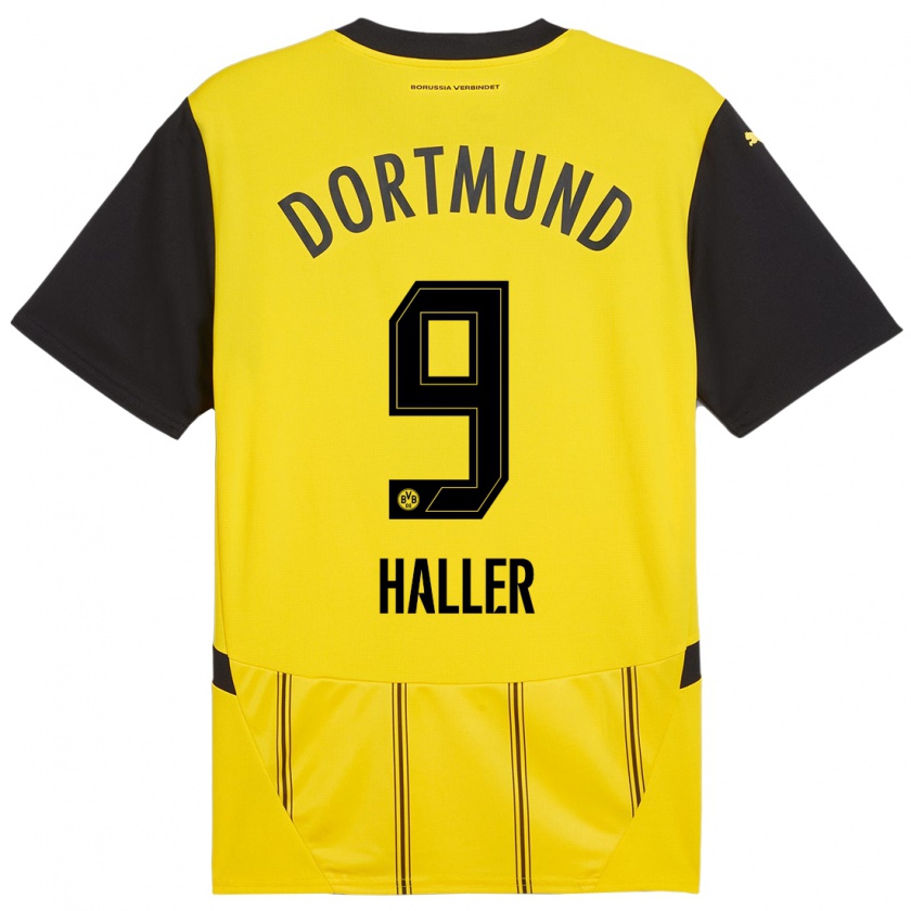 Kandiny Férfi Sébastien Haller #9 Sárga Fekete Hazai Jersey 2024/25 Mez Póló Ing