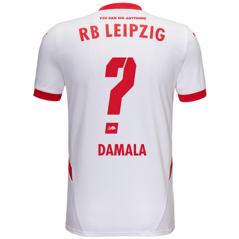 Kandiny Férfi Bilal Damala #0 Fehér Piros Hazai Jersey 2024/25 Mez Póló Ing