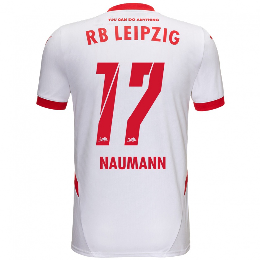 Kandiny Férfi Carlos Naumann #17 Fehér Piros Hazai Jersey 2024/25 Mez Póló Ing