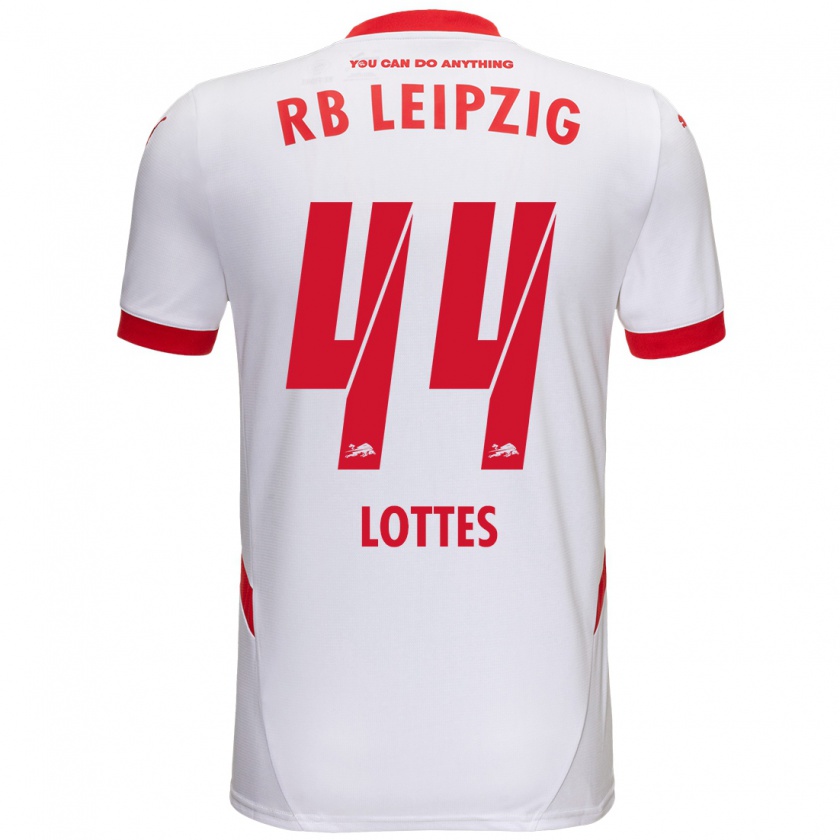 Kandiny Férfi Benjamin Lottes #44 Fehér Piros Hazai Jersey 2024/25 Mez Póló Ing