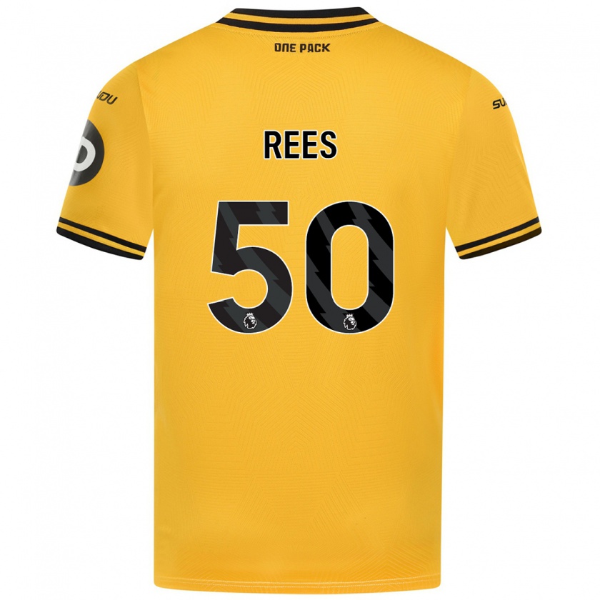 Kandiny Férfi Mason Rees #50 Sárga Hazai Jersey 2024/25 Mez Póló Ing