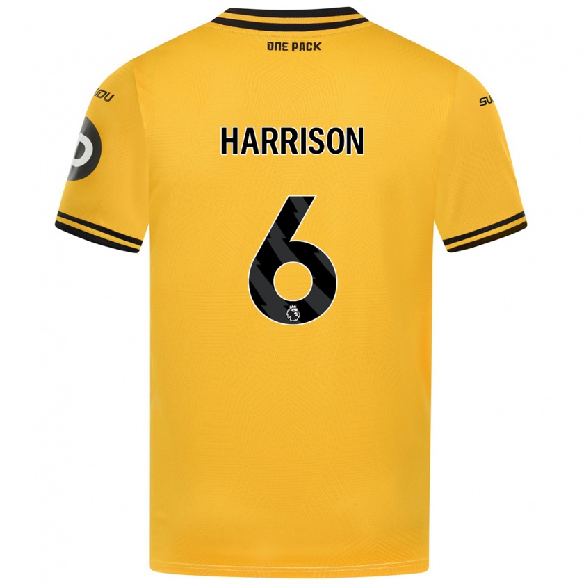 Kandiny Férfi Lexie Harrison #6 Sárga Hazai Jersey 2024/25 Mez Póló Ing