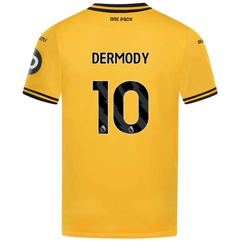 Kandiny Férfi Helen Dermody #10 Sárga Hazai Jersey 2024/25 Mez Póló Ing