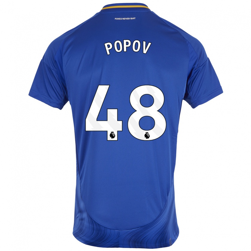 Kandiny Férfi Chris Popov #48 Kék Fehér Hazai Jersey 2024/25 Mez Póló Ing