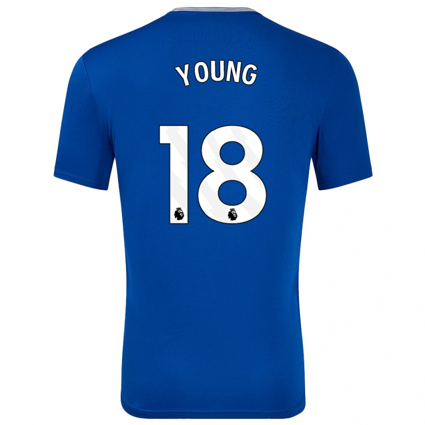 Kandiny Férfi Ashley Young #18 Kék -Val Hazai Jersey 2024/25 Mez Póló Ing