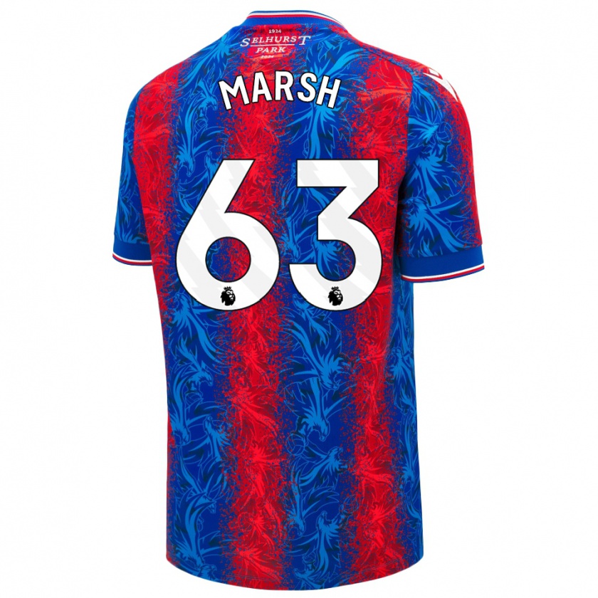 Kandiny Férfi Zach Marsh #63 Piros Kék Csíkok Hazai Jersey 2024/25 Mez Póló Ing