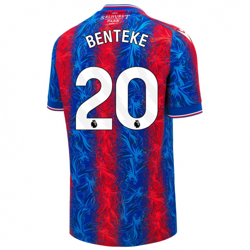 Kandiny Férfi Christian Benteke #20 Piros Kék Csíkok Hazai Jersey 2024/25 Mez Póló Ing