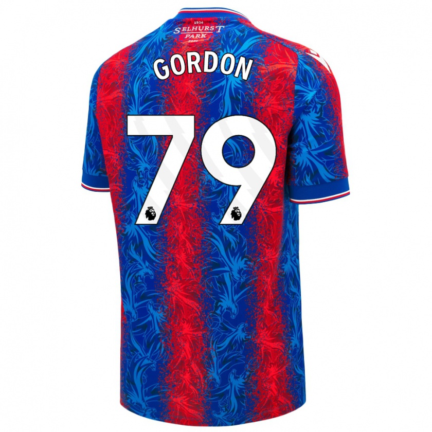 Kandiny Férfi John-Kymani Gordon #79 Piros Kék Csíkok Hazai Jersey 2024/25 Mez Póló Ing