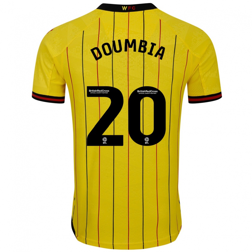 Kandiny Férfi Mamadou Doumbia #20 Sárga Fekete Hazai Jersey 2024/25 Mez Póló Ing