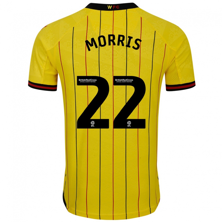 Kandiny Férfi James Morris #22 Sárga Fekete Hazai Jersey 2024/25 Mez Póló Ing