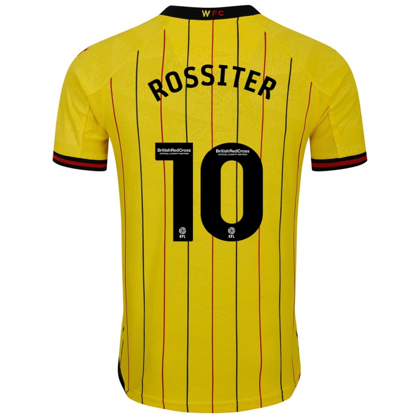 Kandiny Férfi Annie Rossiter #10 Sárga Fekete Hazai Jersey 2024/25 Mez Póló Ing