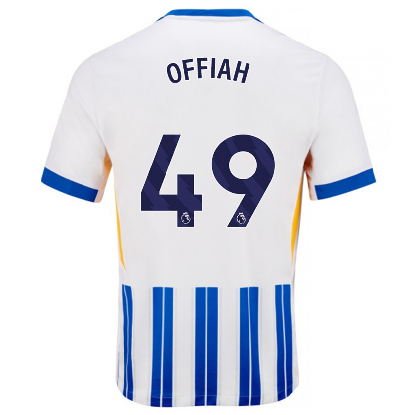 Kandiny Férfi Odel Offiah #49 Fehér Kék Csíkos Hazai Jersey 2024/25 Mez Póló Ing