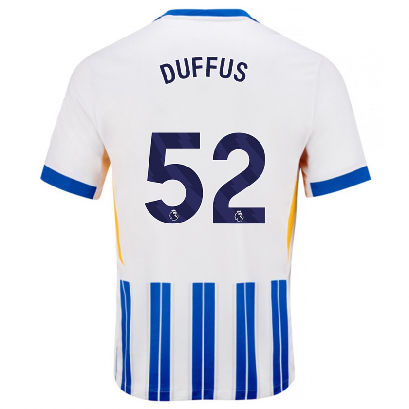 Kandiny Férfi Josh Duffus #52 Fehér Kék Csíkos Hazai Jersey 2024/25 Mez Póló Ing