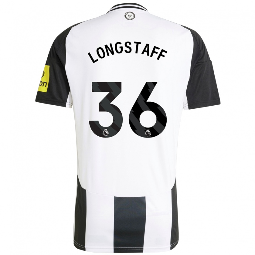 Kandiny Férfi Sean Longstaff #36 Fehér Fekete Hazai Jersey 2024/25 Mez Póló Ing