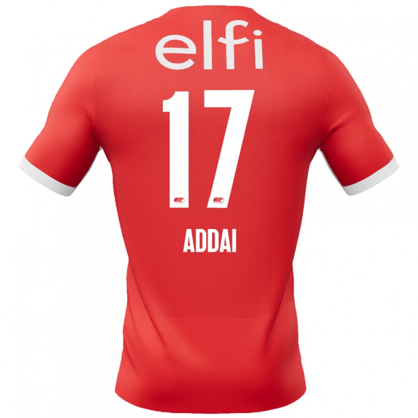 Kandiny Férfi Jayden Addai #17 Piros Fehér Hazai Jersey 2024/25 Mez Póló Ing