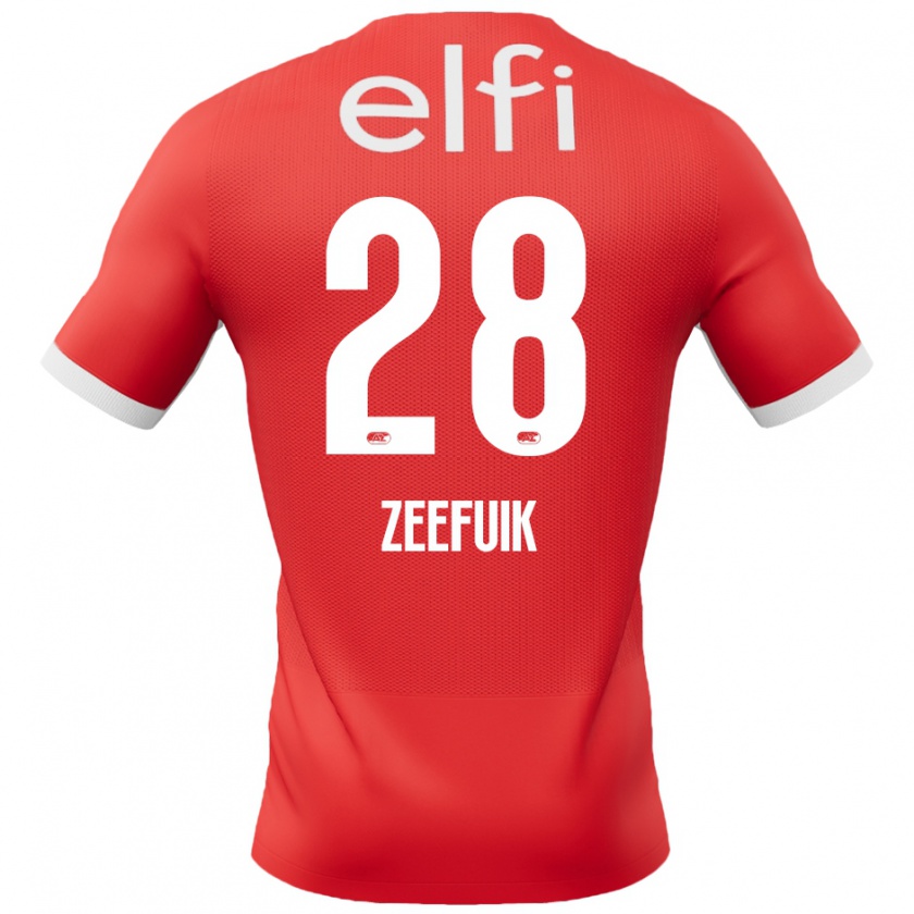 Kandiny Férfi Lequincio Zeefuik #28 Piros Fehér Hazai Jersey 2024/25 Mez Póló Ing