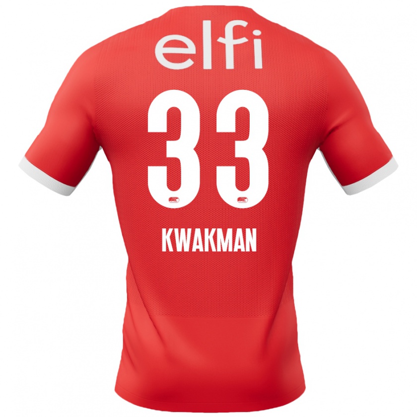 Kandiny Férfi Dave Kwakman #33 Piros Fehér Hazai Jersey 2024/25 Mez Póló Ing