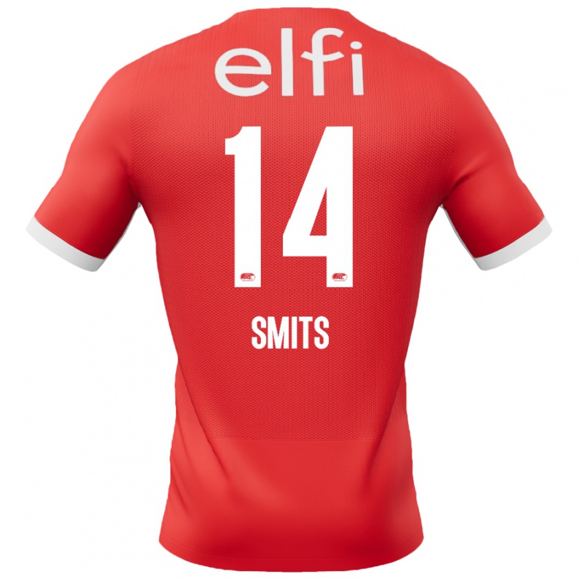 Kandiny Férfi Anthony Smits #14 Piros Fehér Hazai Jersey 2024/25 Mez Póló Ing